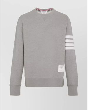 Thom Browne Cotton Relaxed-Fit Crewneck Sweatshirt - Grey