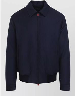 Kiton Long Sleeve Bomber Jacket Point Collar - Blue