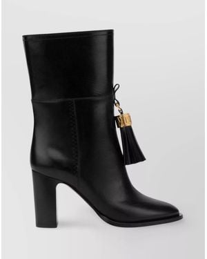 Moschino Leather Ankle Boots - Black