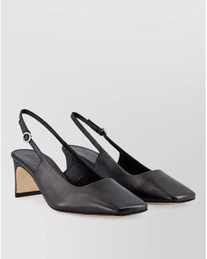 Aeyde Leather Square-Toe Mules - Black