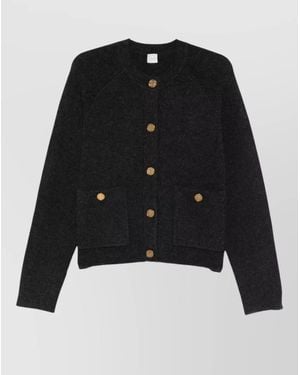 TOTEME Ribbed Wool Cardigan - Black
