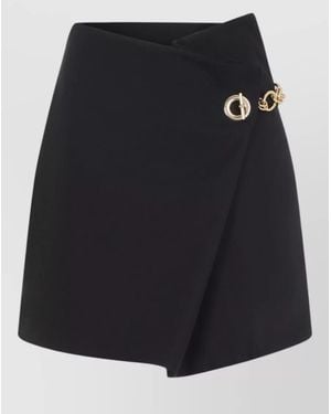 Celine Short Skirt Wrap Design Asymmetric Hem - Black