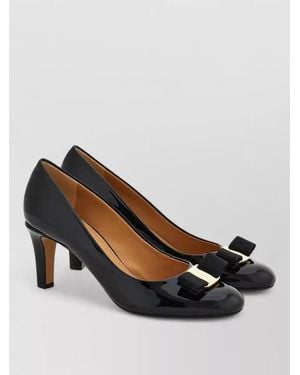 Ferragamo Vara Bow Patent Leather Mid Heel Pumps - Multicolor
