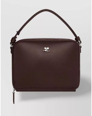 Courreges Cloud Leather Shoulder Bag - Brown