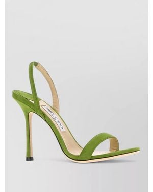Jimmy Choo Jenn Suede Sandals Open Toe Slingback - Metallic