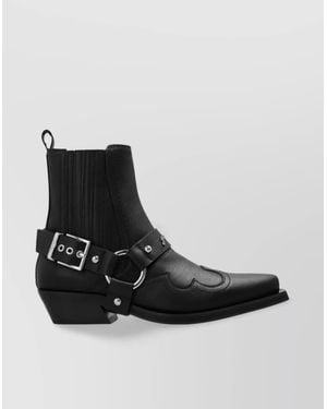 Ganni Western Fitted Chelsea Boots Women - Black