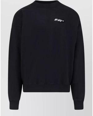 Off-White c/o Virgil Abloh Cotton Crew Neck Sweatshirt Long Sleeves - Blue
