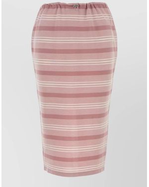 Prada Embroidered Piquet Skirt - Pink