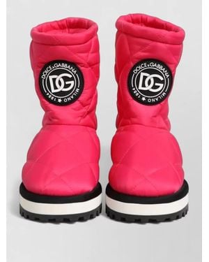 Dolce & Gabbana Quilted Mid Calf Boots - Pink