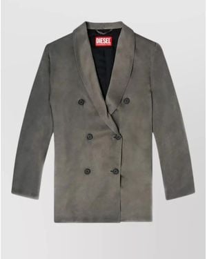 DIESEL Double Breasted Blazer Long Sleeves Buttons - Grey