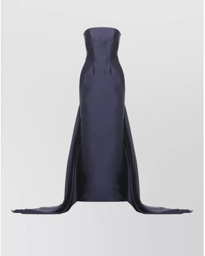 Solace London Off-Shoulder Slim-Fit Maxi Gown - Blue