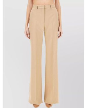 Sportmax Virgin Wool Wide-Leg Trousers - Natural