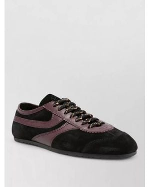 Dries Van Noten Leather Panelled Low-Top Trainers - Black