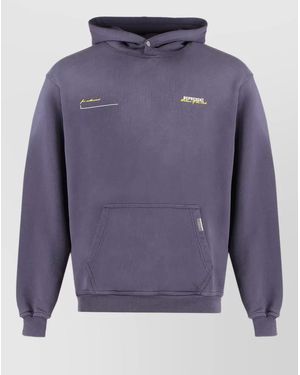 Represent Cotton Oversized Logo Print Hoodie - Blue
