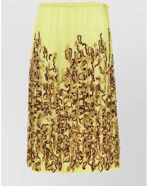 Dries Van Noten Silk Asymmetric Skirt - Yellow
