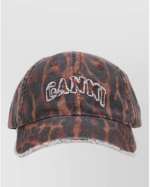 Ganni Leopard-Print Cap - Grey