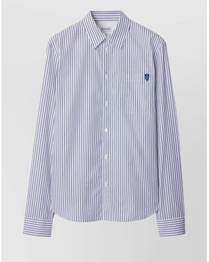 Burberry Collared Shirt With Pocket And Long Sleeves - Purple