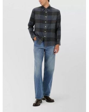 sunflower Studio Shirt Checked Pattern Long Sleeves - Blue