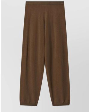 Frankie Shop Relaxed Fit Trousers Ribbed Cuffs Style - Brown
