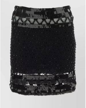 Alberta Ferretti Embellished Mini Skirt - Black