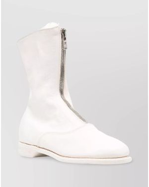 Guidi Leather Front Zip Boots - Natural