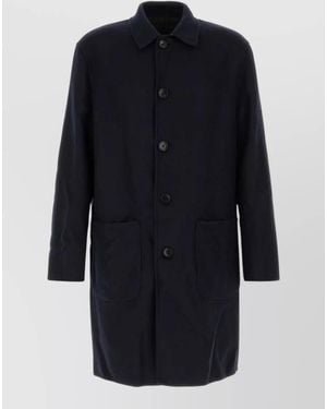 Etro Reversible Wool Blend Coat Mid Length - Blue