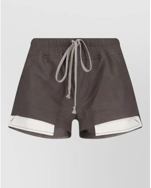Rick Owens Straight Shorts Contrast Trim Side Slits - Grey
