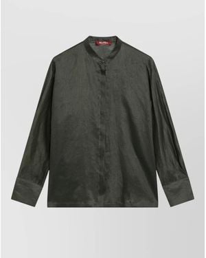 Max Mara Jacket Long Sleeves Mandarin Collar - Green