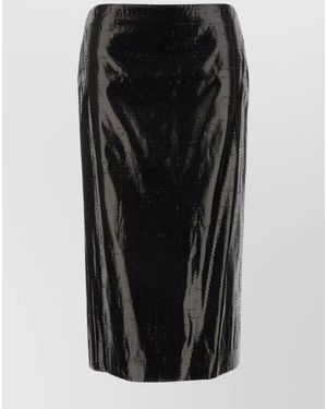McQueen Silk Straight Skirt - Black