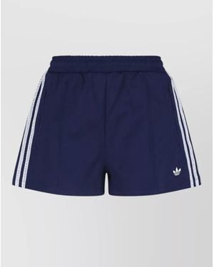 adidas Straight Shorts Contrast Stripe Elastic Waistband - Blue
