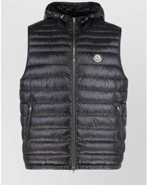 Moncler Hooded Quilted Sleeveless Padded Vest - Black