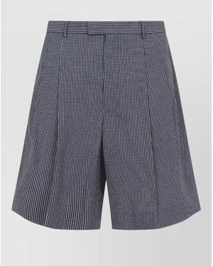 Givenchy Checked Cotton Tailored Shorts - Gray