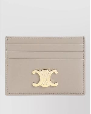 Celine Calfskin Leather Card Holder - Natural