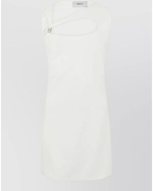 Coperni Sleeveless Mini Dress Asymmetric Neckline - White