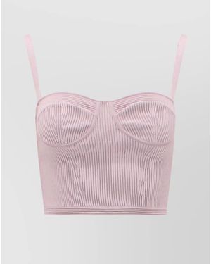 McQueen Ribbed Crop Top - Pink