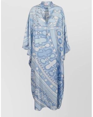 PUCCI Soleil Print Mid Length Draped Kaftan - Blue