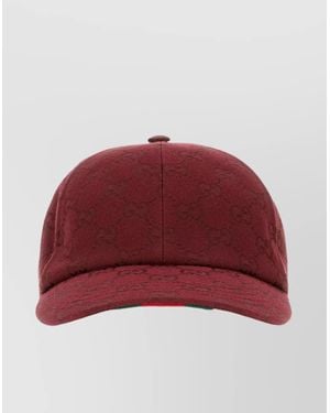 Gucci Cotton Blend Baseball Cap With Curved Brim - Red