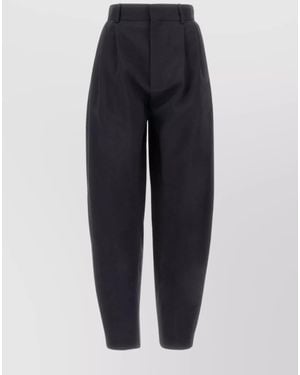 Quira Virgin Wool Tapered Trousers - Blue