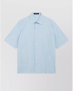 Gucci Straight Shirt Structured Collar Short Sleeves - Blue