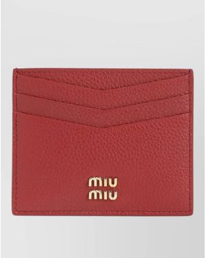 Miu Miu Leather Card Holder - Red