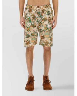 Drole de Monsieur Printed Chino Shorts - Natural