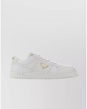 Prada Leather Low-Top Trainers - White