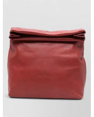 Cortana Leather Clutch Bag - Red
