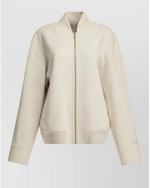 Sportmax Virgin Wool Oversized Bomber Jacket - Natural