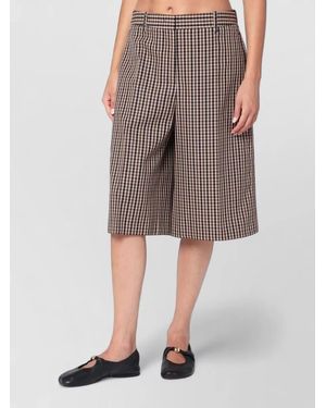 Jil Sander Checked Wool Bermuda Shorts - Gray