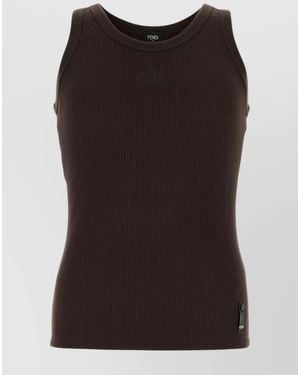 Fendi Stretch Tank Top - Black