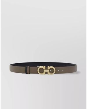 Ferragamo Reversible Calfskin Double-Face Belt - White