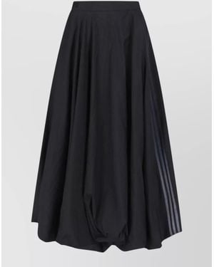 Y-3 High Waist A Line Stripe Skirt - Blue