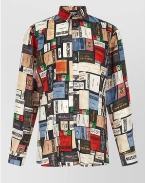 Moschino Labels Motif Shirt Long Sleeves Buttons - Multicolour