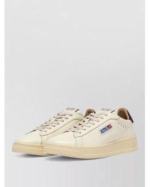 Autry Leather Low-Top Lace-Up Trainers - Natural